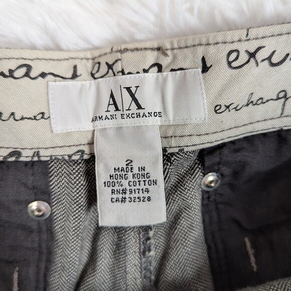 Y2K Armani Exchange Cotton Twill Cropped Pants Gray Size 2 - Picture 3 of 10